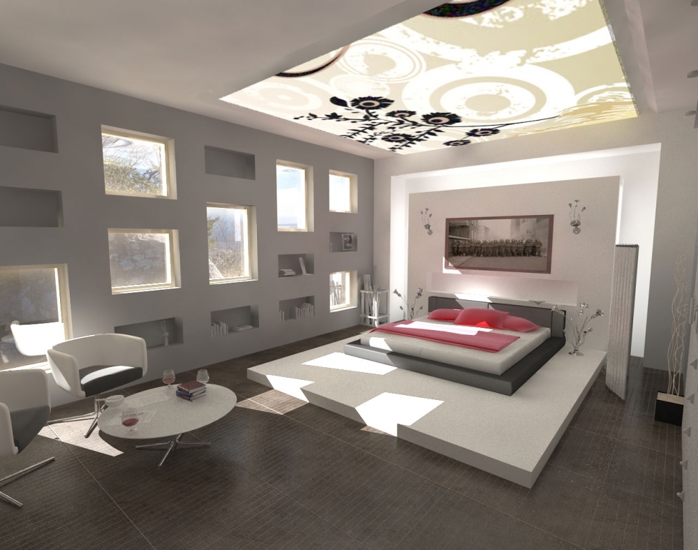 дизайн потолков в спальне