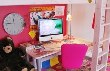 Розовая детская комната с мишками