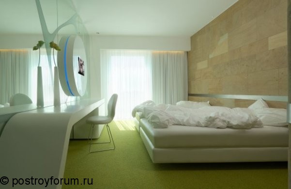 дизайн спальни в зеленых тонах