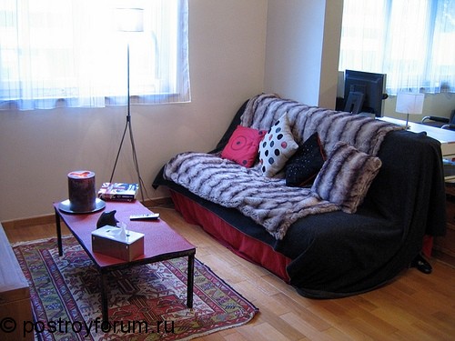Комфортная  гостиная с очень мягким диваном.