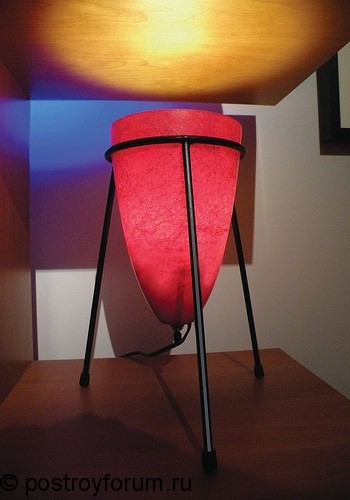 Красная лампа полуовальной формы